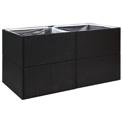 Plantenbak 157x80x80 cm poly rattan zwart