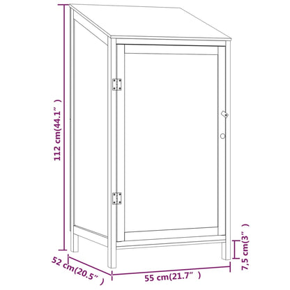 Tuinschuur 55x52x112 cm massief vurenhout antracietkleurig