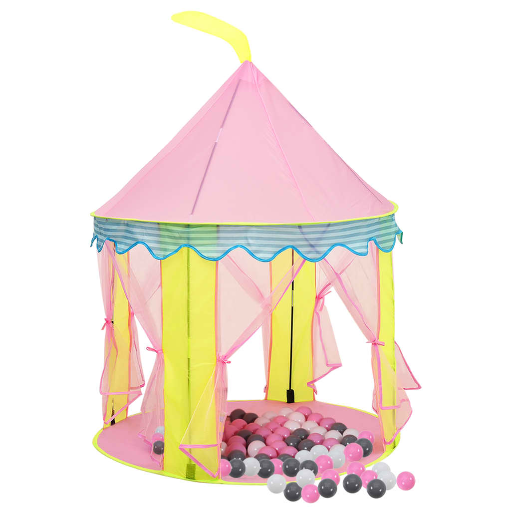 Kinderspeeltent met 250 ballen 100x100x127 cm roze