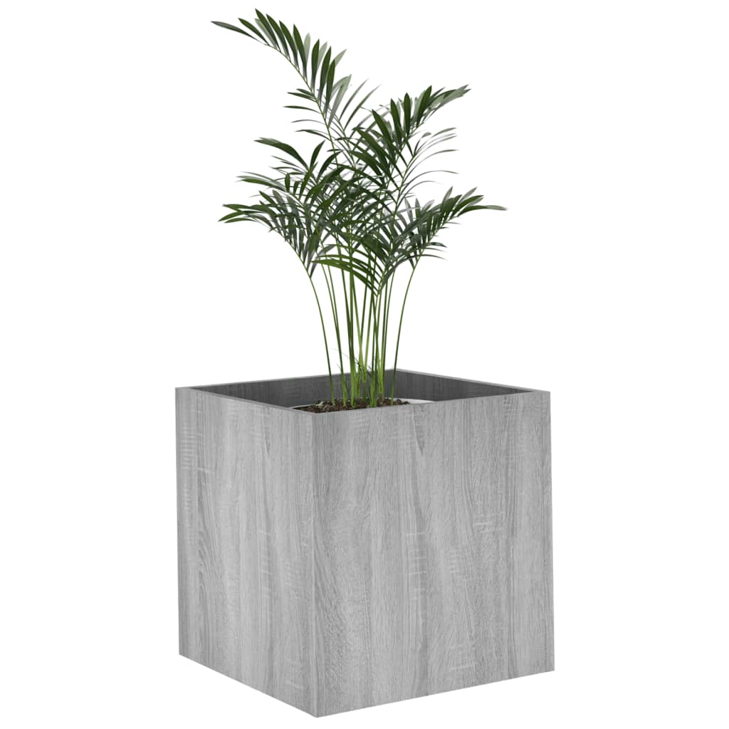 Plantenbak 40x40x40 cm bewerkt hout grijs sonoma eiken