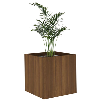 Plantenbak 40x40x40 cm bewerkt hout bruineiken