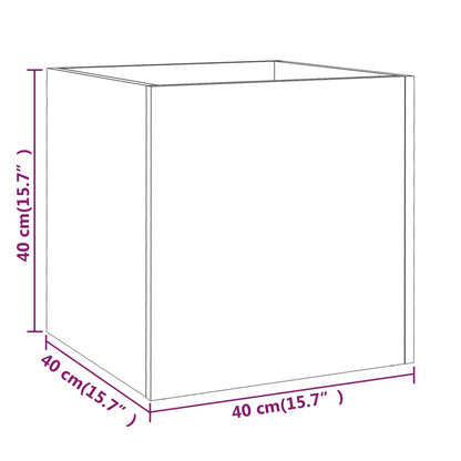 Plantenbak 40x40x40 cm bewerkt hout bruineiken