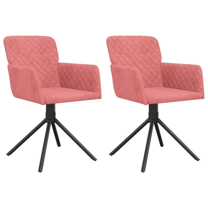 Eetkamerstoelen draaibaar 2 st fluweel roze