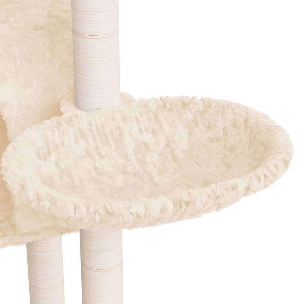 Kattenmeubel met sisal krabpalen 108,5 cm crèmekleurig