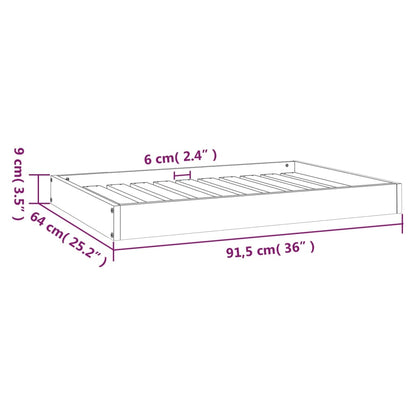 Hondenmand 91,5x64x9 cm massief grenenhout wit