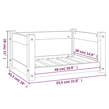 Hondenmand 55,5x45,5x28 cm massief grenenhout