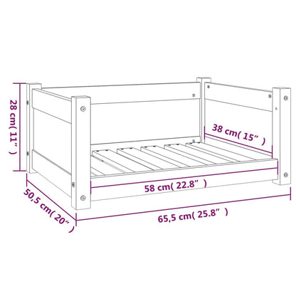 Hondenmand 65,5x50,5x28 cm massief grenenhout