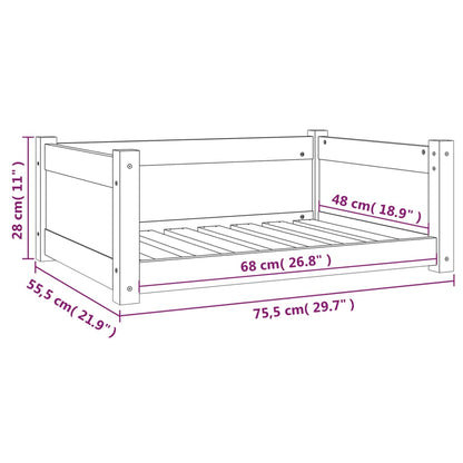 Hondenmand 75,5x55,5x28 cm massief grenenhout honingbruin