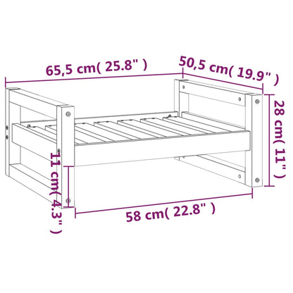 Hondenmand 65,5x50,5x28 cm massief grenenhout grijs