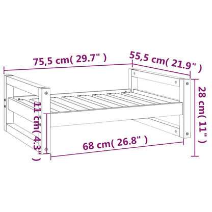 Hondenmand 75,5x55,5x28 cm massief grenenhout