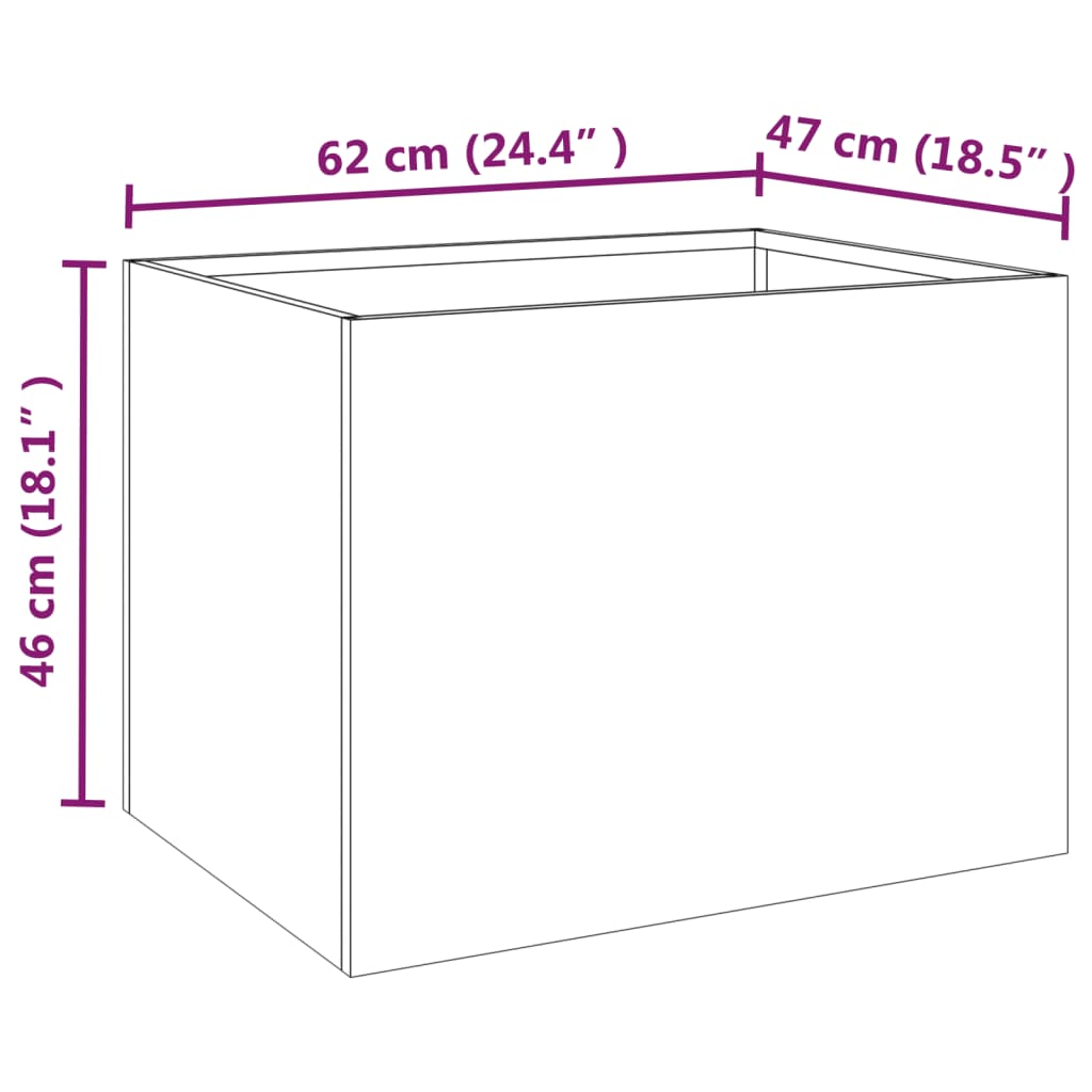 Plantenbak 62x47x46 cm cortenstaal