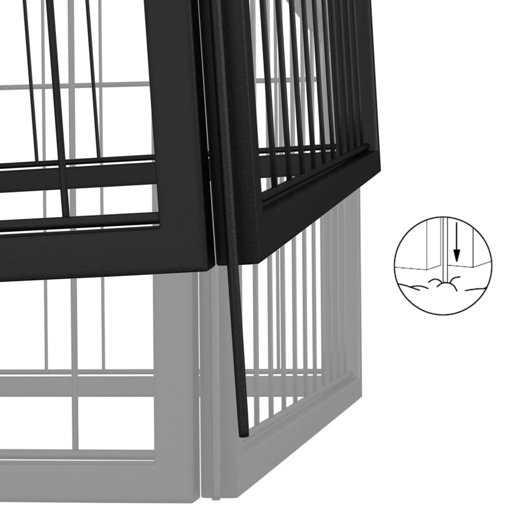 Hondenkennel 26 panelen 50x100 cm gepoedercoat staal zwart