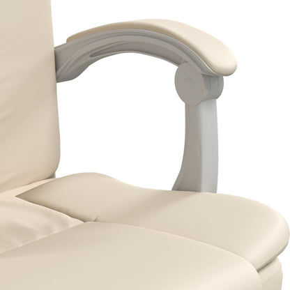 Kantoorstoel verstelbaar kunstleer crèmekleurig