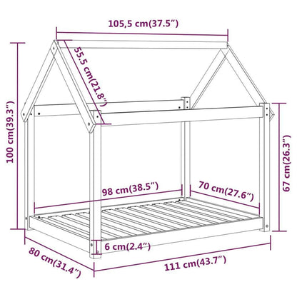 Hondenmand 111x80cm massief grenenhout