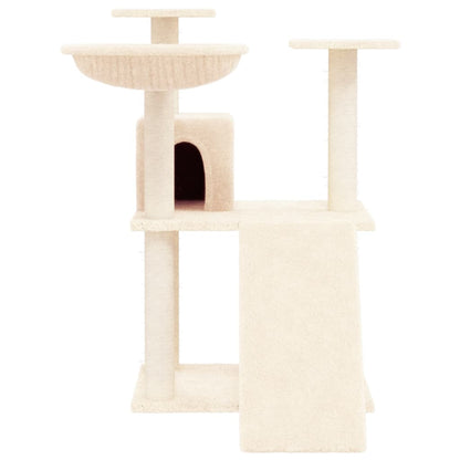 Kattenmeubel met sisal krabpalen 83 cm crèmekleurig