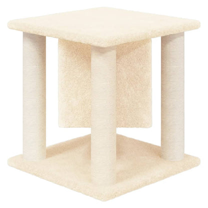 Kattenmeubel met sisal krabpalen 37 cm crèmekleurig