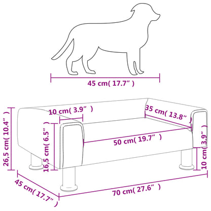 Hondenmand 70x45x26,5 cm fluweel lichtgrijs