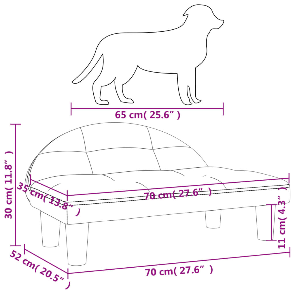 Hondenmand 70x52x30 cm fluweel zwart