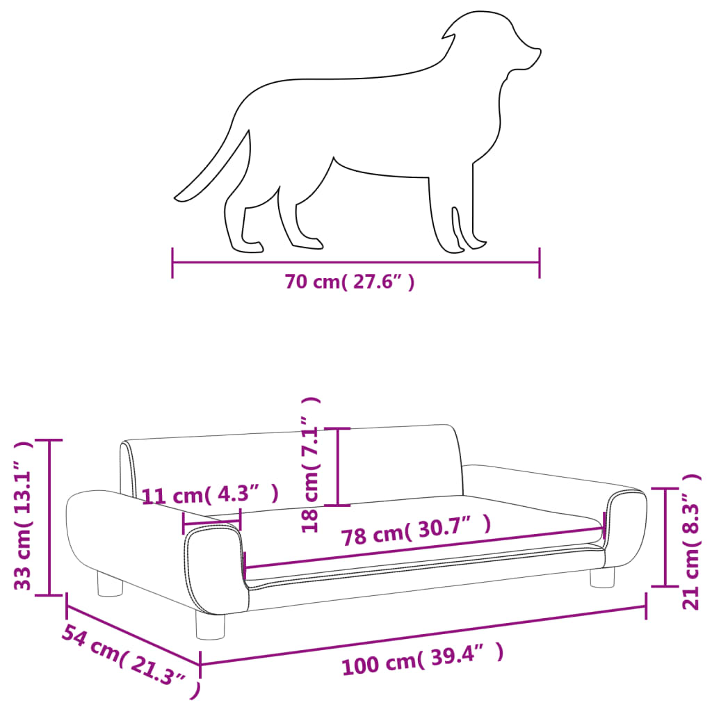 Hondenmand 100x54x33 cm fluweel lichtgrijs