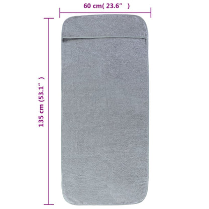 Strandhanddoeken 6 st 400 g/m² 60x135 cm stof grijs