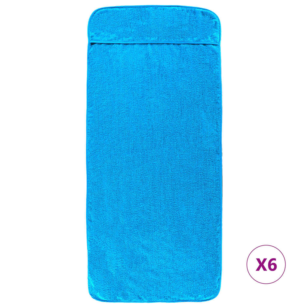 Strandhanddoeken 6 st 400 g/m² 60x135 cm stof turquoise