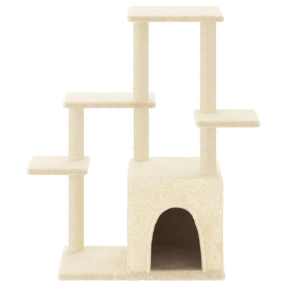 Kattenmeubel met sisal krabpalen 97,5 cm crèmekleurig