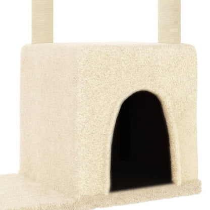 Kattenmeubel met sisal krabpalen 97,5 cm crèmekleurig