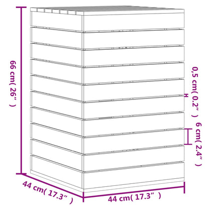 Wasmand 44x44x66 cm massief grenenhout