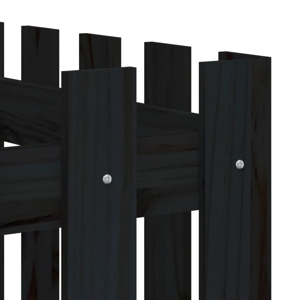 Plantenbak verhoogd hekontwerp 150x50x70 cm grenenhout zwart