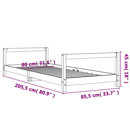 Kinderbedframe 80x200 cm massief grenenhout