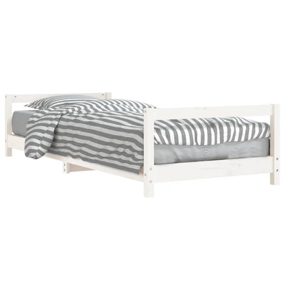 Kinderbedframe 80x200 cm massief grenenhout wit