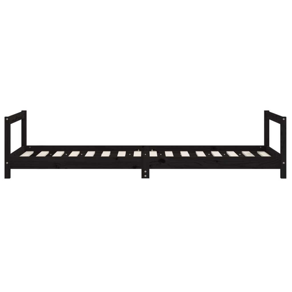 Kinderbedframe 80x200 cm massief grenenhout zwart