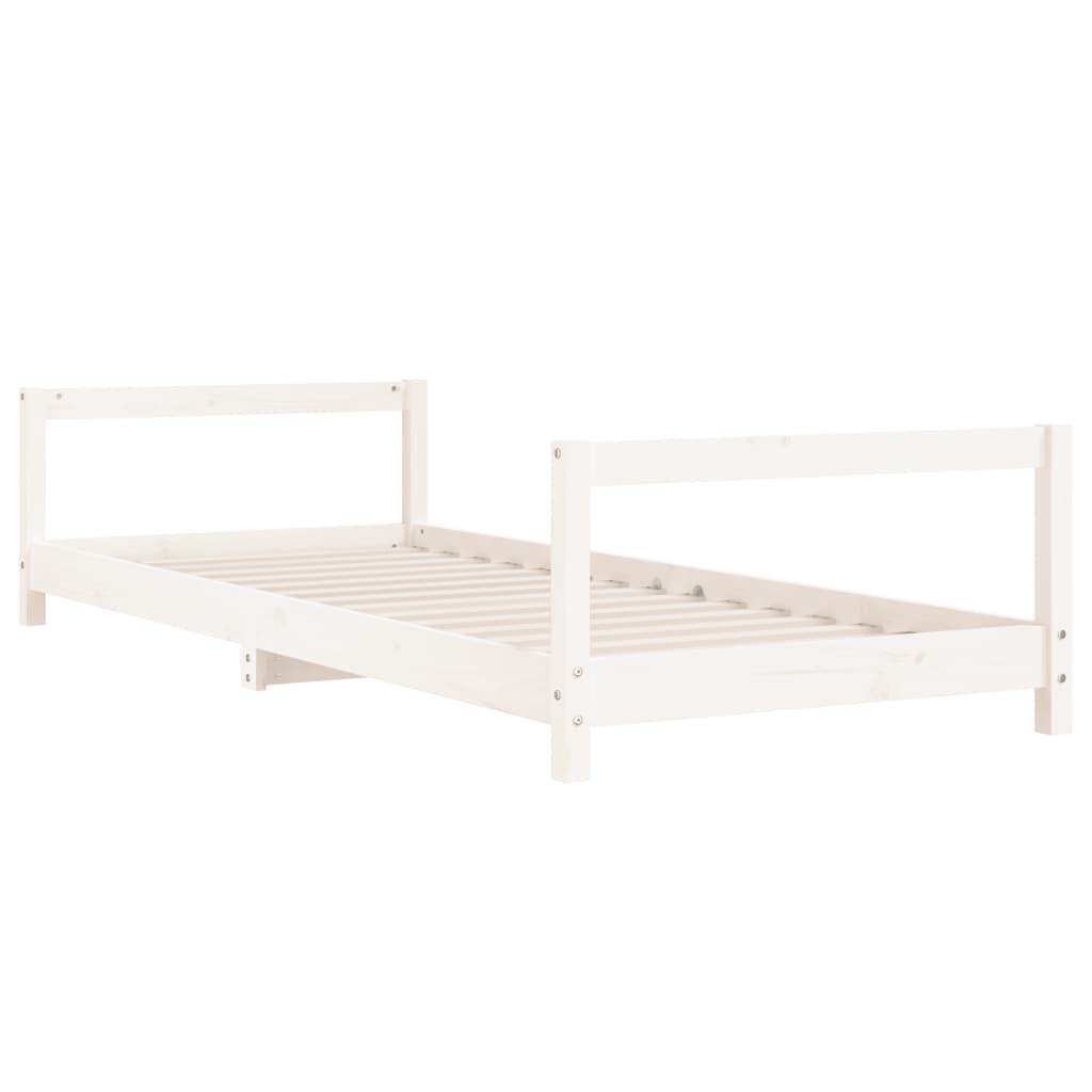 Kinderbedframe 90x200 cm massief grenenhout wit