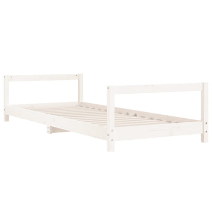 Kinderbedframe 90x200 cm massief grenenhout wit