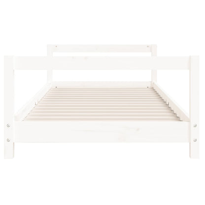 Kinderbedframe 90x200 cm massief grenenhout wit