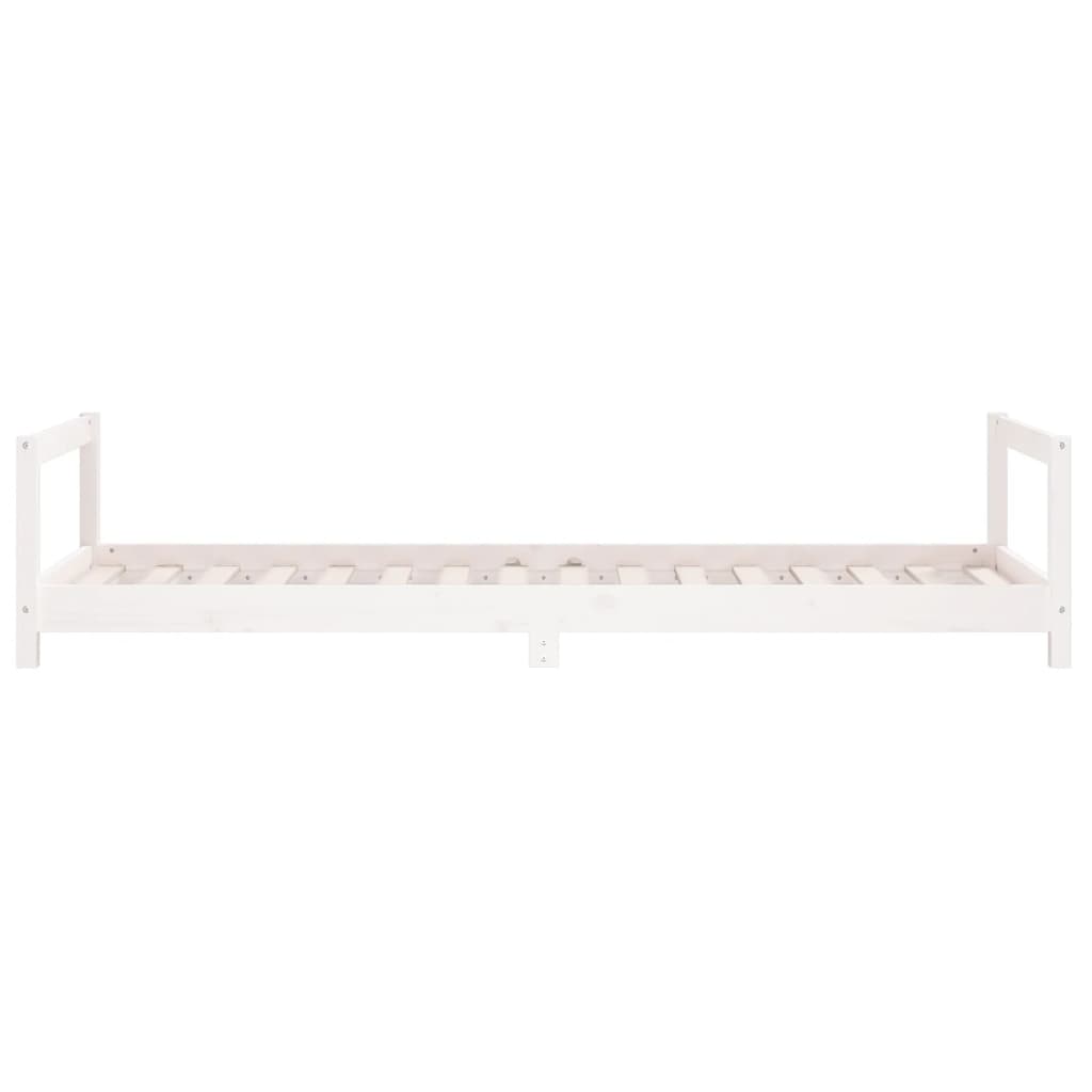 Kinderbedframe 90x200 cm massief grenenhout wit