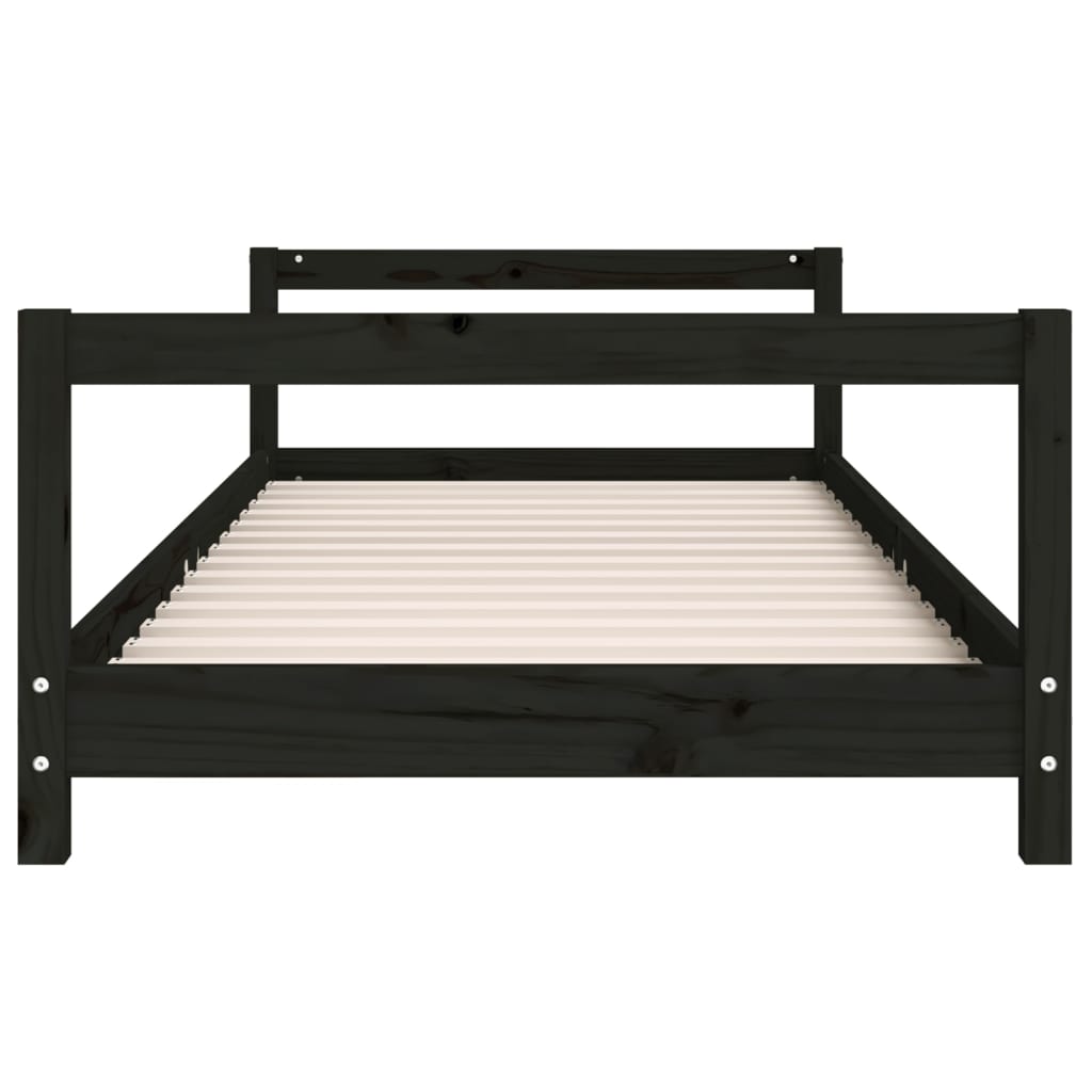 Kinderbedframe 90x200 cm massief grenenhout zwart