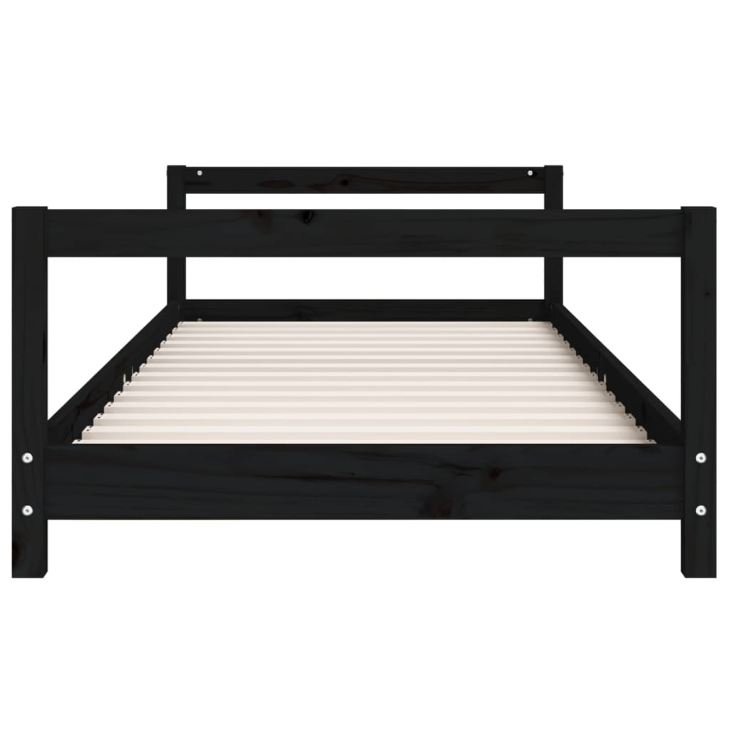 Kinderbedframe 80x160 cm massief grenenhout zwart