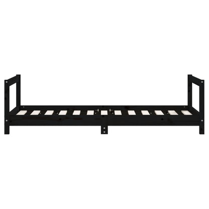 Kinderbedframe 80x160 cm massief grenenhout zwart