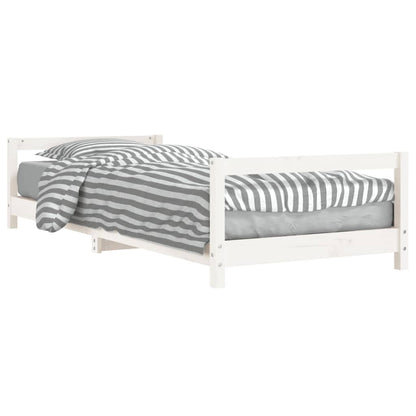 Kinderbedframe 90x190 cm massief grenenhout wit