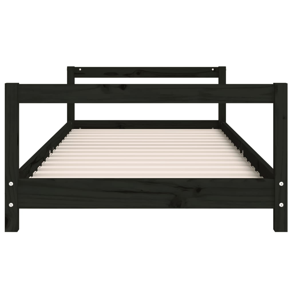 Kinderbedframe 90x190 cm massief grenenhout zwart