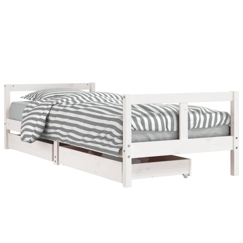 Kinderbedframe met lades 80x200 cm massief grenenhout