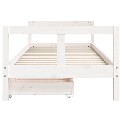 Kinderbedframe met lades 80x200 cm massief grenenhout