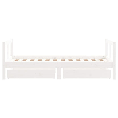 Kinderbedframe met lades 80x160 cm massief grenenhout wit