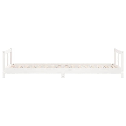 Kinderbedframe 80x200 cm massief grenenhout wit