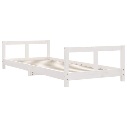 Kinderbedframe 80x200 cm massief grenenhout wit