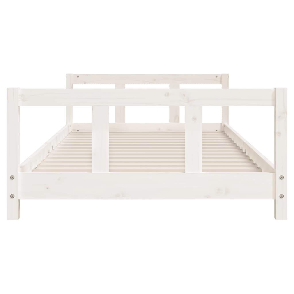 Kinderbedframe 90x200 cm massief grenenhout wit