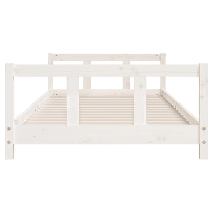 Kinderbedframe 90x200 cm massief grenenhout wit