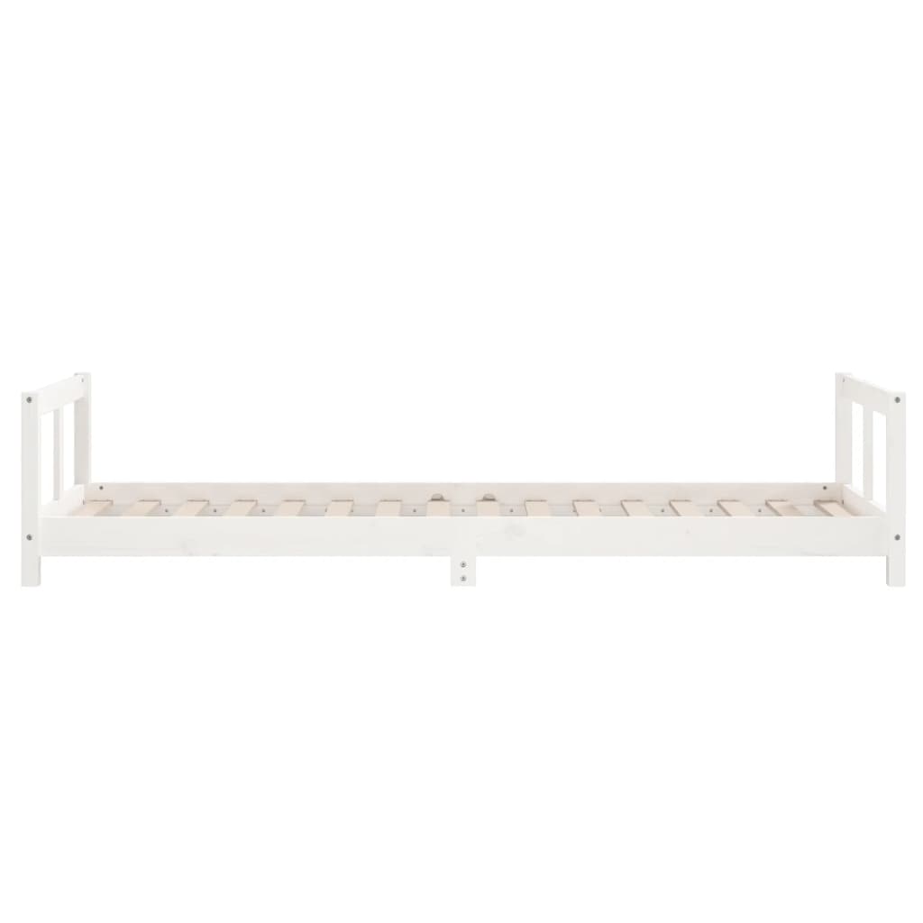 Kinderbedframe 90x200 cm massief grenenhout wit