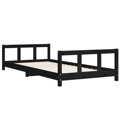 Kinderbedframe 90x200 cm massief grenenhout zwart